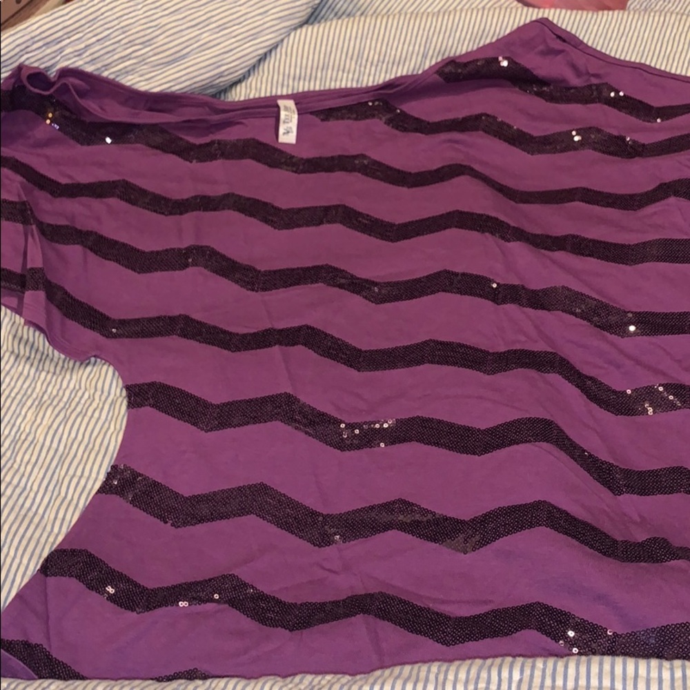 VS the tee shop off the shoulder sequin tunic